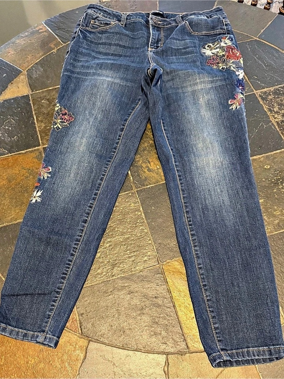 Stitch Star SS5200-1 Floral Embroidered Jeans Waist 10